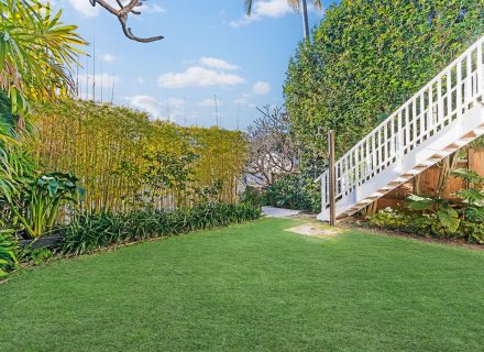 backyard garden established pool