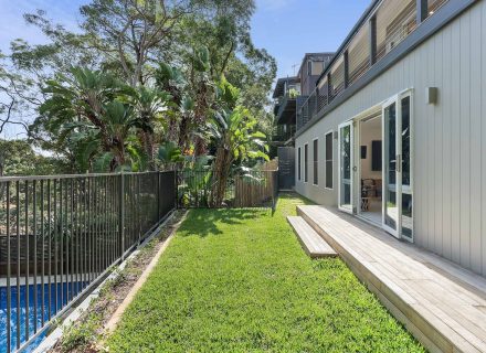 backyard garden established pool